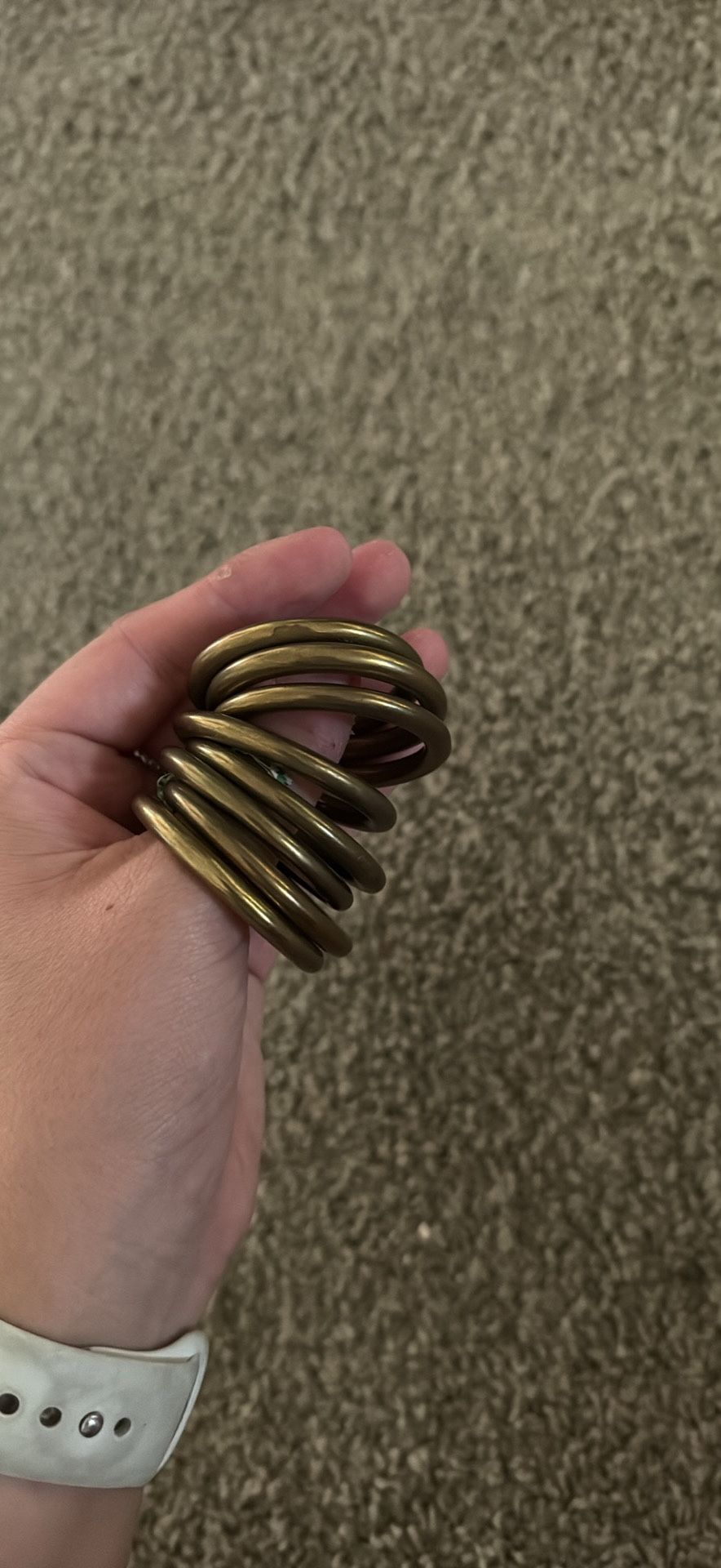 Set Of 8 Brass Curtain Rings