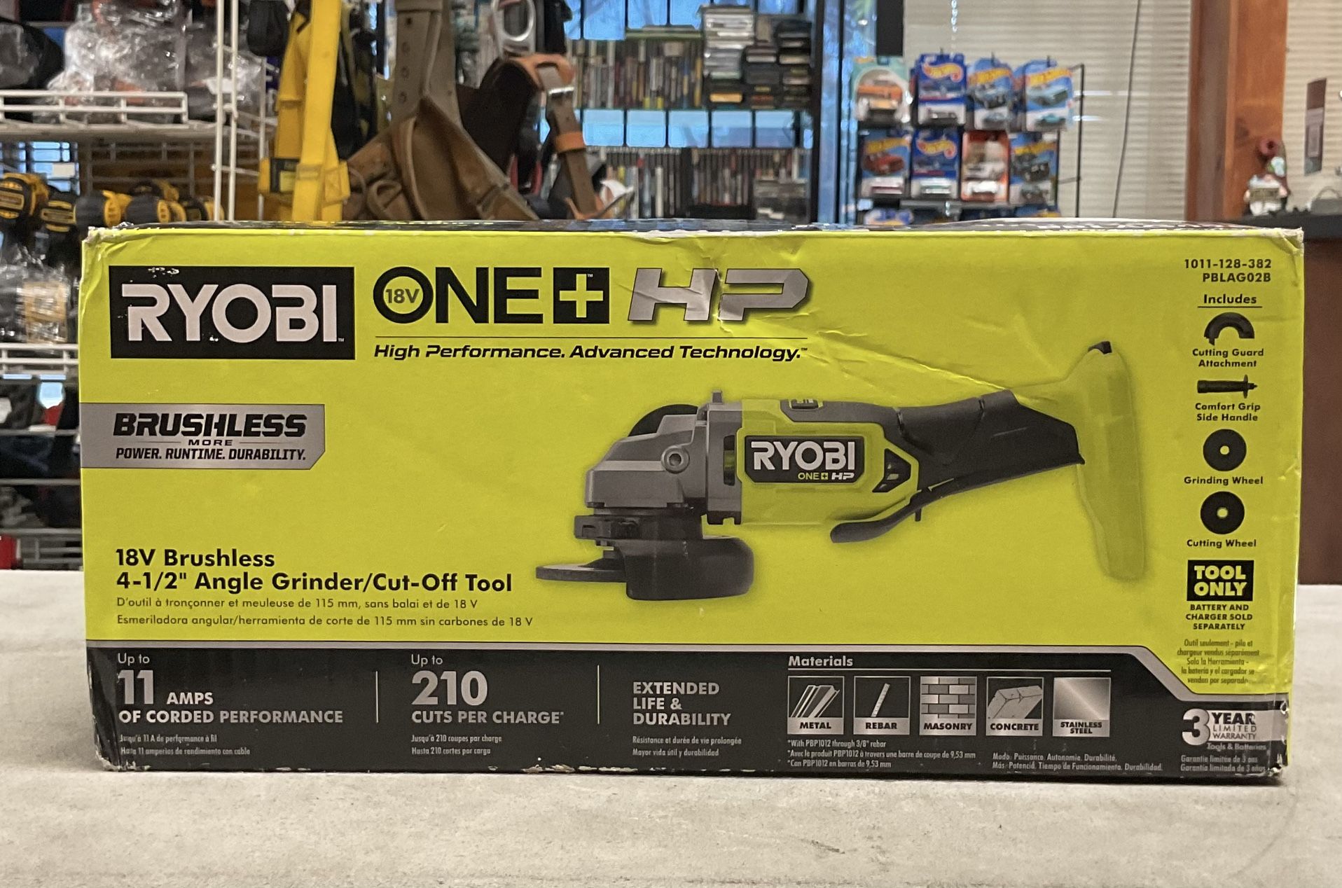 Ryobi One+ Hp Brushless 4-1/2 In. Angle Grinder