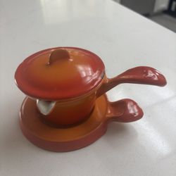 Vintage MCM Descoware Enameled Cast Iron Butter Warmer