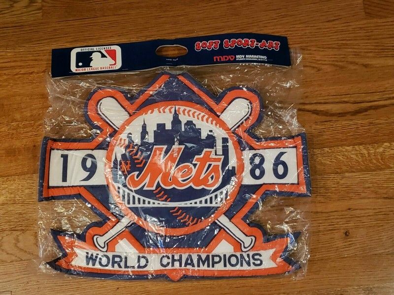 NY METS 1986 WORLD CHAMPS SOFT SPORT-ART-NEW IN ORIGINAL PACKAGING