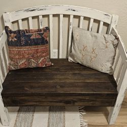 Authentic Barnwood Bench - Farmhouse Entry Way Bench