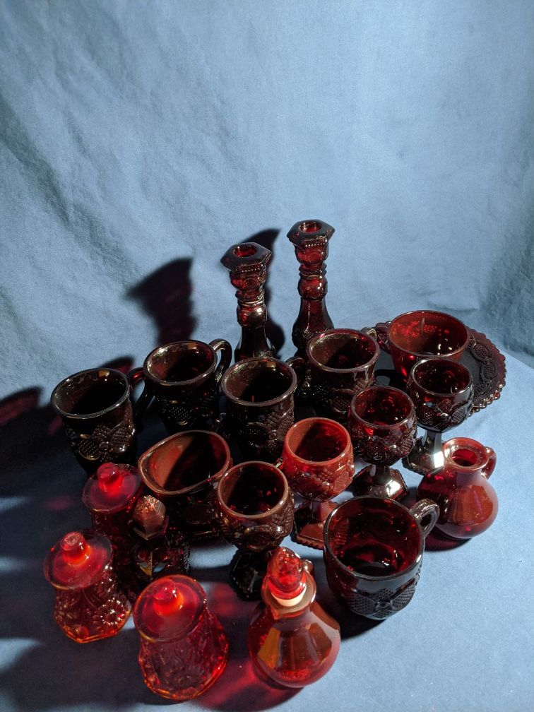 Vintage Avon's Red Glass Collection