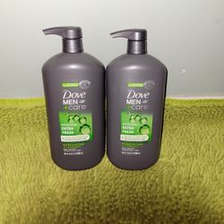 2 Dove Men+Care Refreshing Extra Fresh Body Wash 32oz
