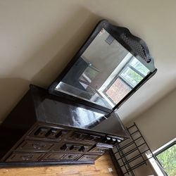 Brown Antique Armoire Set 