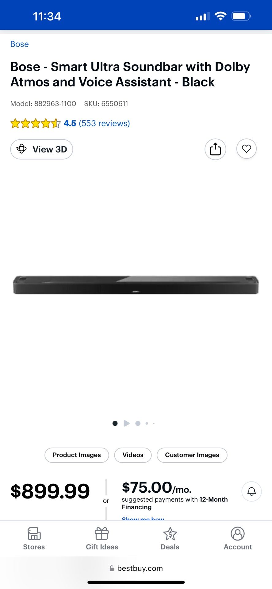 Bose Smart ultra Sound Bar *Only Used Once!*