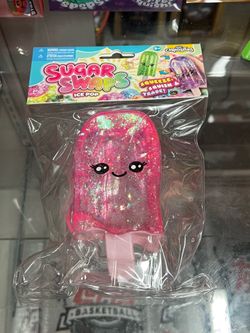 ORB Curiosities Sugar Swaps Glitter Pink Ice Pop Squeeze Squishy Toy