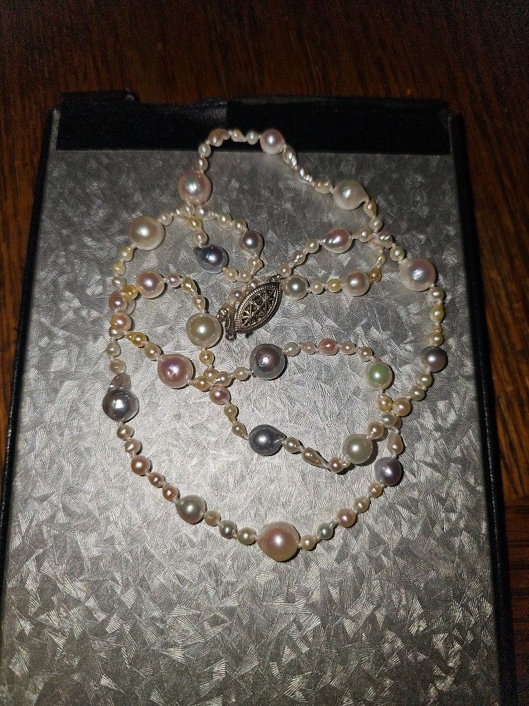 Multi-Color Cultured Freshwater Pearl Rhodium Over Sterling Silver