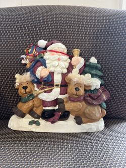 Santa Claus with Bears Christmas Figurine