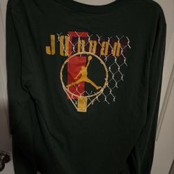 Army Green Jordan Men Long Sleeves Shirt