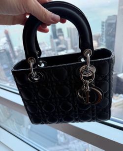 CHRISTIAN DIOR Lambskin Cannage Small Bag