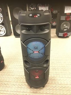Dual Eight inch rechargeable Bluetooth speaker/aux/fm/USB and SD port/microphone for karaoke/brand new!!