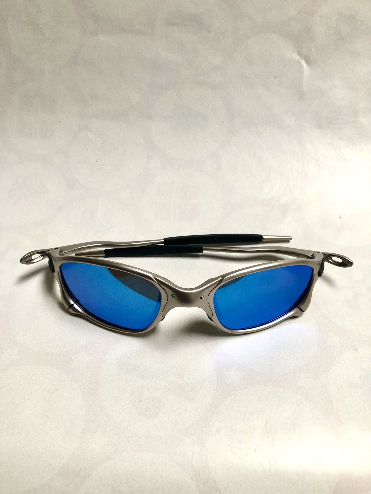 Oakley Juliet X Metal Silver Frame Blue Ice Polarized Lenses 