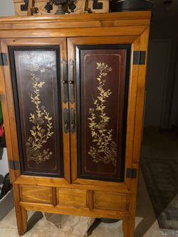 Asian Chinoiserie Style Cabinet