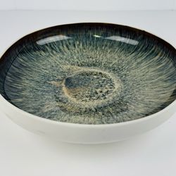 Large Blue Reactive Glaze Decorative Bowl 11” Modern Ceramic Bowl