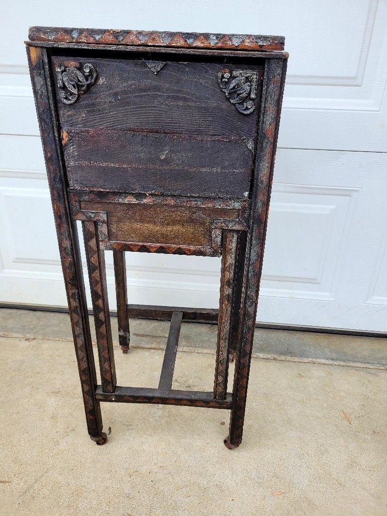 Antique Wooden Stand with Storage