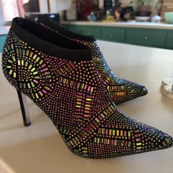 Prism Jewel Embellished Heeled Ankle Boots