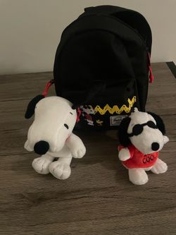 New snoopy backpack and includes 2 new snoopy plushies