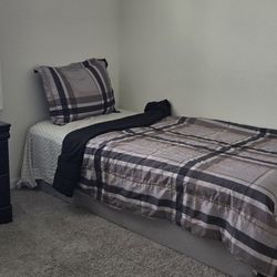 2 Twin Mattress And One Side Table Is On Sale