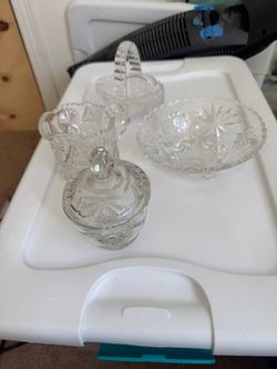 Pressed Glass Serving Set – 4 Pieces
