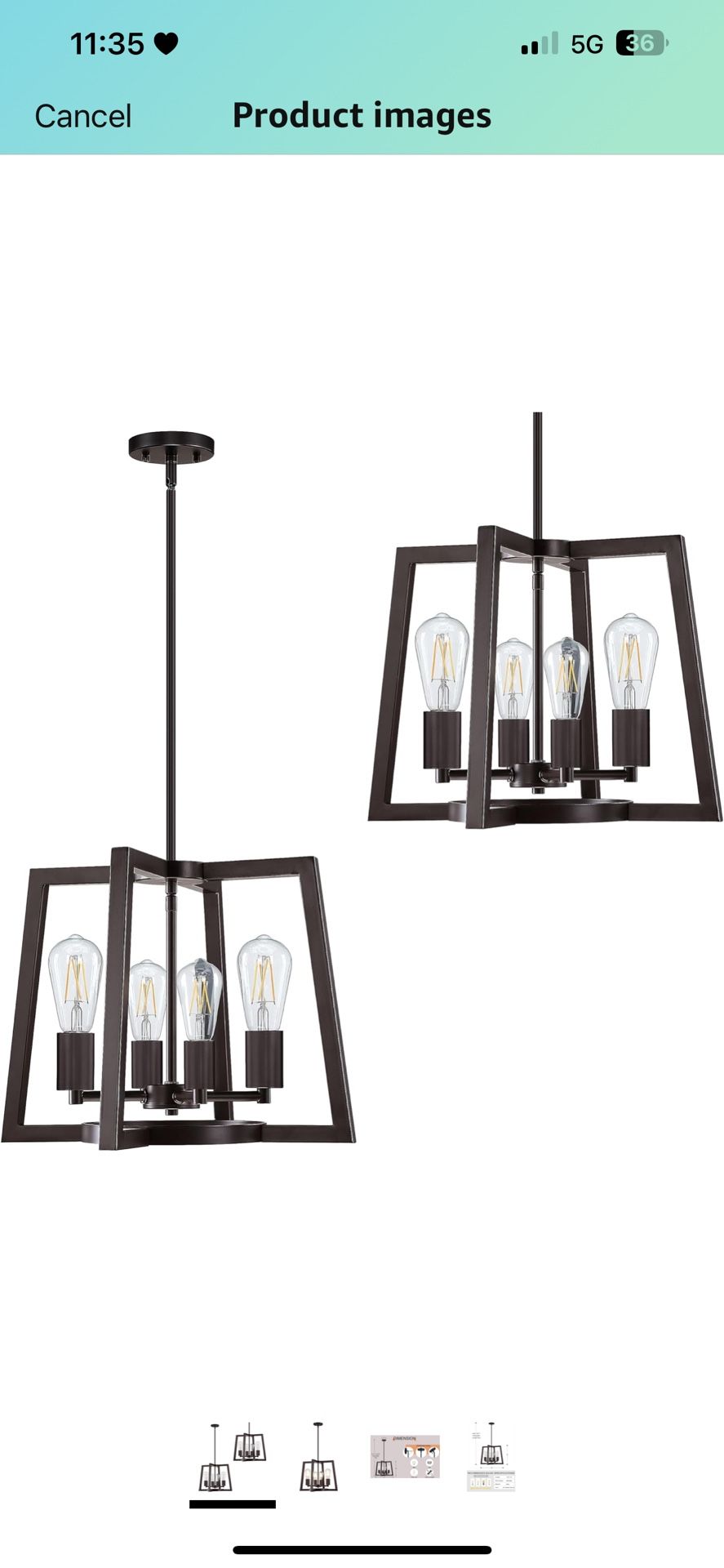 Set Of 2 Metal Lantern Cage Farmhouse Light Fixture