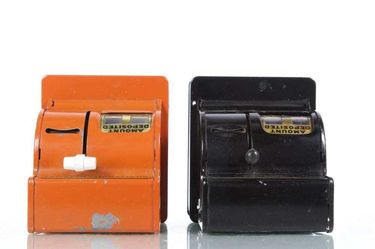 Pressed Steel Uncle Sam's 3 Coin Register Bank