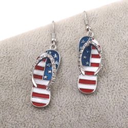 Adorable Patriotic Flip Flop Earrings