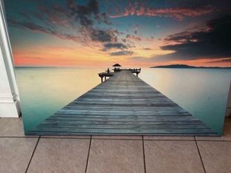 Large Canvas Wall Art Sunset Pier Print