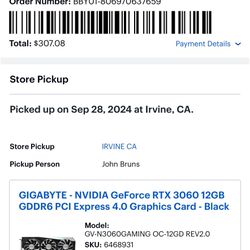 Gigabyte 12gig Video Card