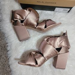 Kelsey Dagger Brooklyn Satin Heel Sandal Sz 8.5