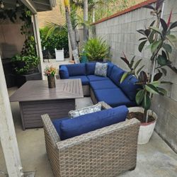 Patio set with table fire pit/outdoor Furniture/sectional Set/Cash Only