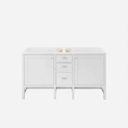 James Martin 60" Double Vanity Cabinet Glossy White