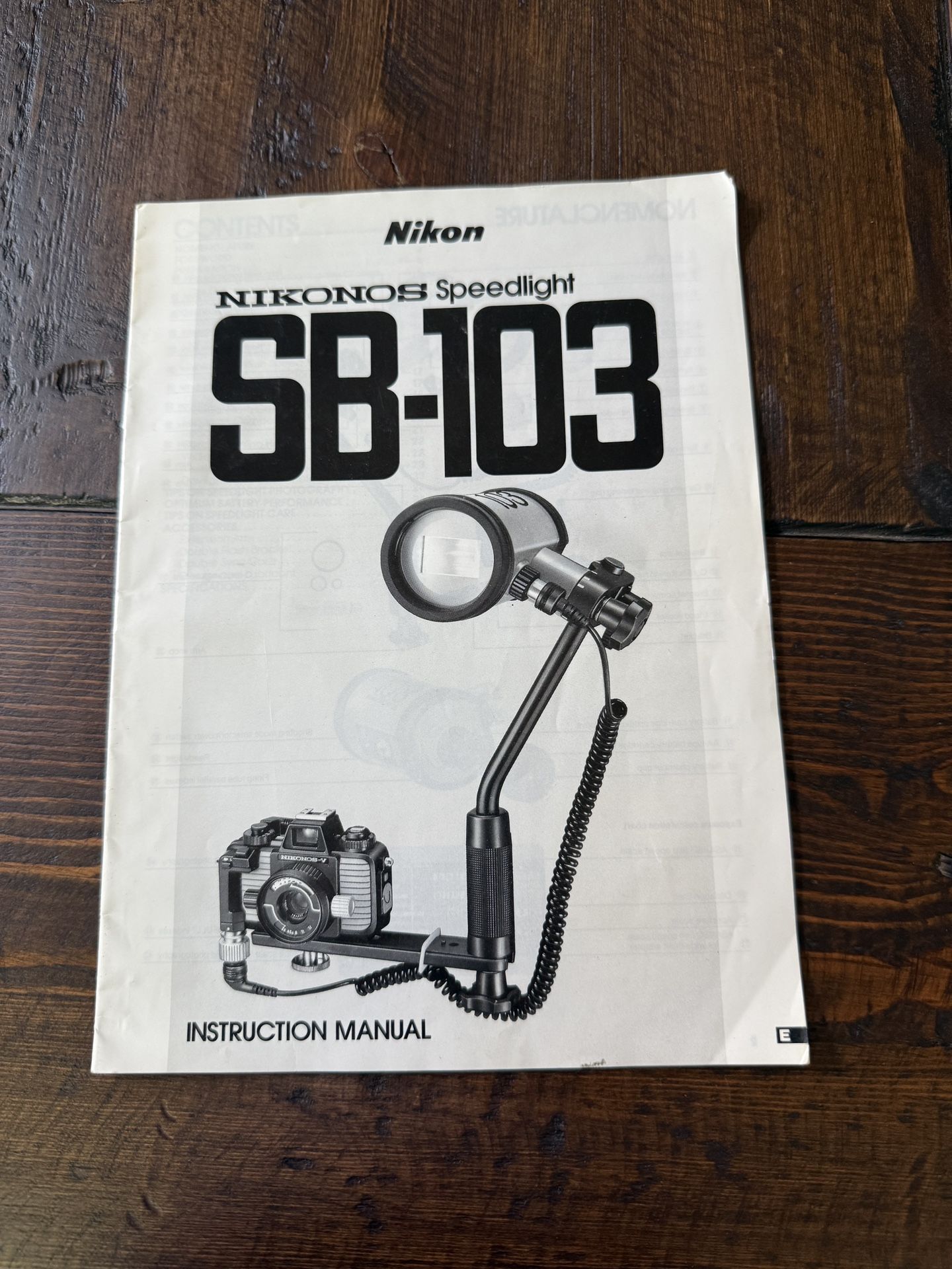 Nikon Nikonos SB-103 Manual