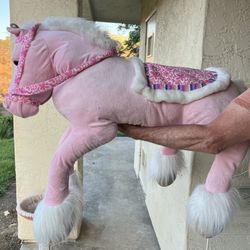 Giant Pink Stuffed Horse Sparkle  Mane - 4 Tall X 3’ Wide
