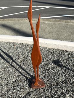 Art decor, mid-century, modern authentic Teak birds