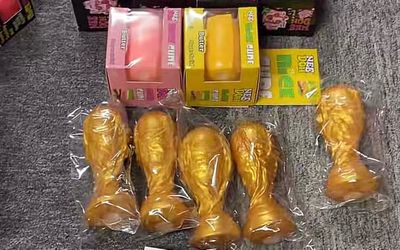 FIFA World Cup squishy / pink and yellow butter