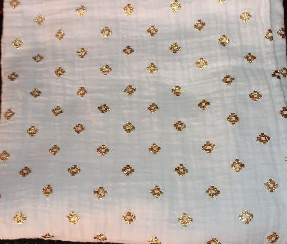 Cotton Swaddle White With Gold Design