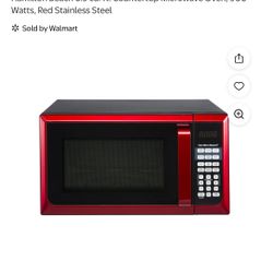 Hamilton Beach 0.9 cu. ft. Countertop Microwave Oven, 900 Watts, Red Stainless Steel
