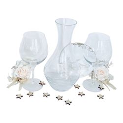 Decanter & Set of 2 Wine Glasses NEW!! NIB 
