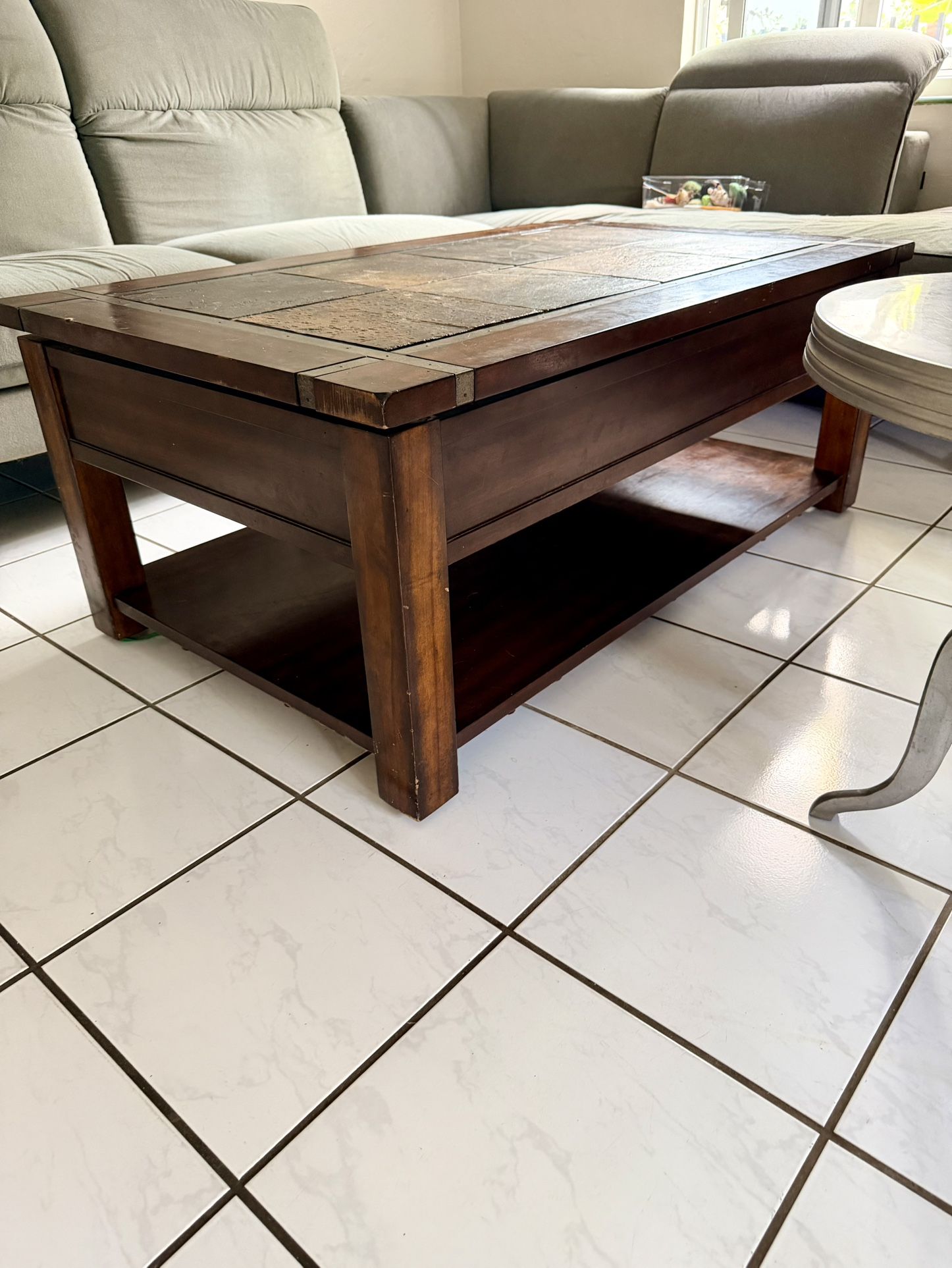 Wooden Coffee Table + End Table