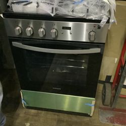 24 in. 1.9 cu. ft. Freestanding Gas Range with Manual Clean in Stainless Steel