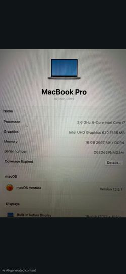 16" MacBook 2019