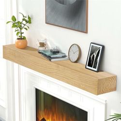 Fireplace Mantle Pine Wood Floating Shelf (New On Box)