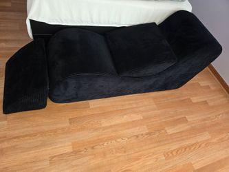 Black Corduroy Floor Sofa/yoga Chair