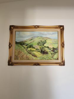Landscape Painting in Gold Frame