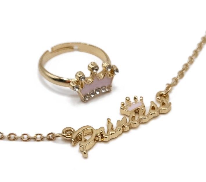 Girl/Teen, Fashion Gold Plated "Princess" Jewelry Set With Rhinestones. New! Firm Price!