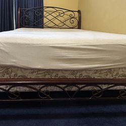 Negotiable- Queen Bed Frame With Mattress And Box Spring