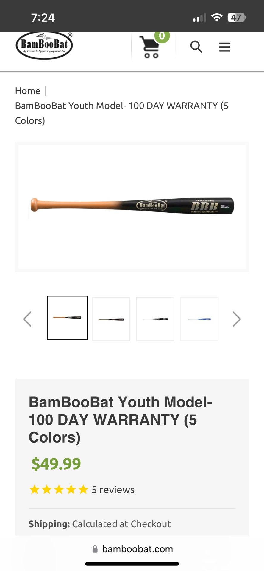 Youth Bamboobat Baseball Bat