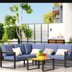 Brand New In The Box 5 Inch Thick Cushions Patio Furniture Set Aluminum Outdoor Patio Furniture Aluminum Patio Couch Aluminum Outdoor Furniture 🆕🚚🆕
