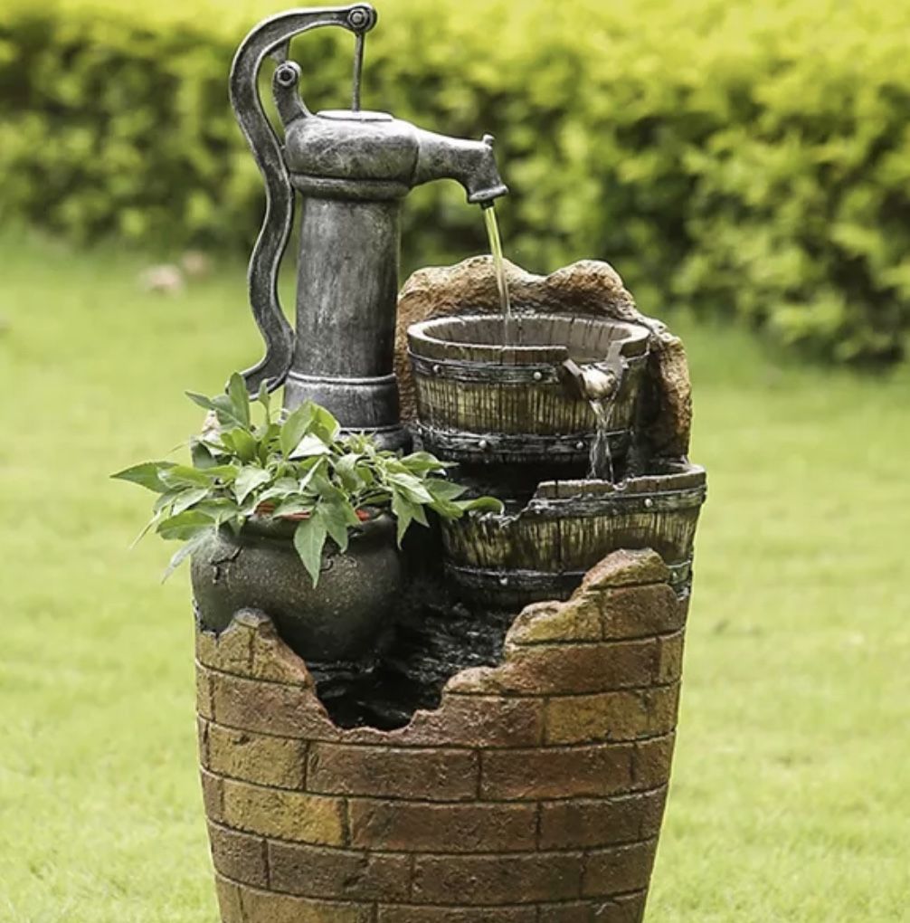 Jeco Water Pump Fountain With Flower Pot