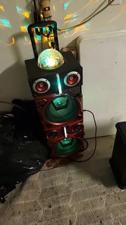 Portable Party Speaker with Disco Ball Lights